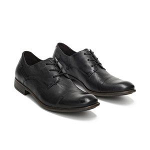 John Varvatos Star USA Men's Star S Derby Oxford Leather Shoe Dark Charcoal